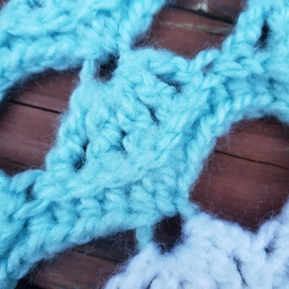 Blue Shade and White- Handmade Throw/Lap Blanket